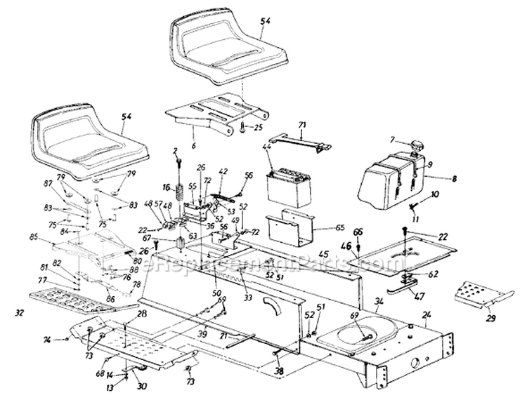 Page D Diagram and Parts List for 1998 Yard Machines Lawn Tractor